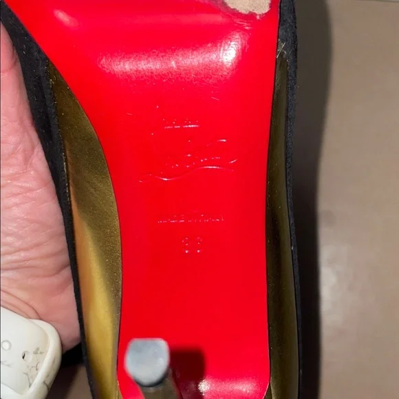 Black and Gold Louboutins Ankle Boots - Picture 12 of 15